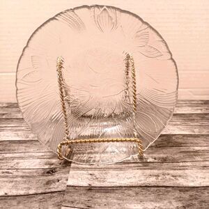 Set Of 4 Canterbury Crocus Clear Glass  Salad Bowls 6.25" Arcoroc